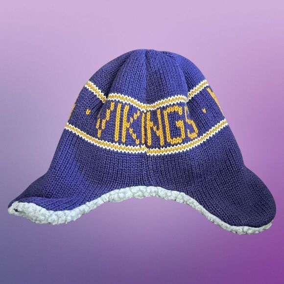47’ Brand MN Vikings Sherpa Ear Flap Hat One Size - Picture 2 of 3